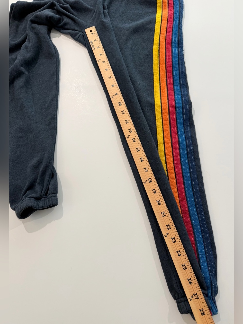 Aviator Nation 5 Stripe Hoodie & Sweatpants Set XS/S Navy Charcoal - Picture 9 of 16
